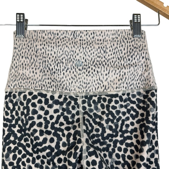 Lululemon Leggings Wonder Under Crop Full On Ace Spot Grain Black Dottie Dash. - Picture 4 of 8